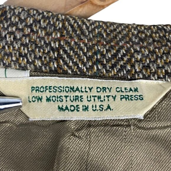 Evan Picone Sterns Mens Vintage Sport Coat Jacket Brown Wool Herringbone 41 R - Picture 9 of 9